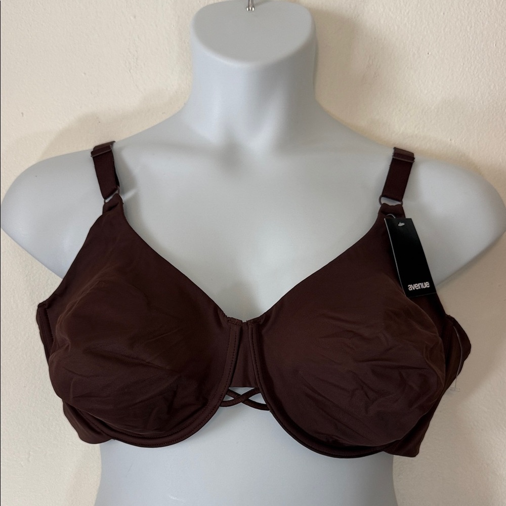 Avenue Women's Espresso Brown Back Smoother Underwire Bra 46C SKU1496